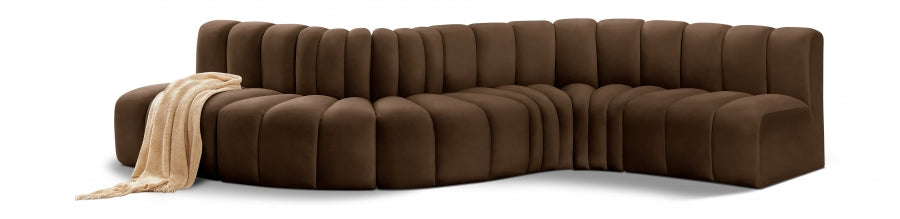 Arc 145" Velvet Upholstered 6pc. Modular Sectional