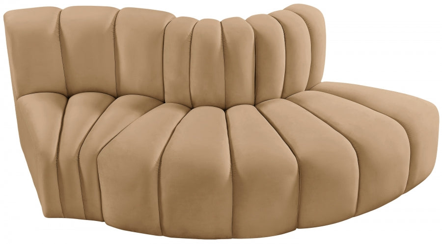 Arc 77" Velvet Upholstered 3pc. Modular Sectional
