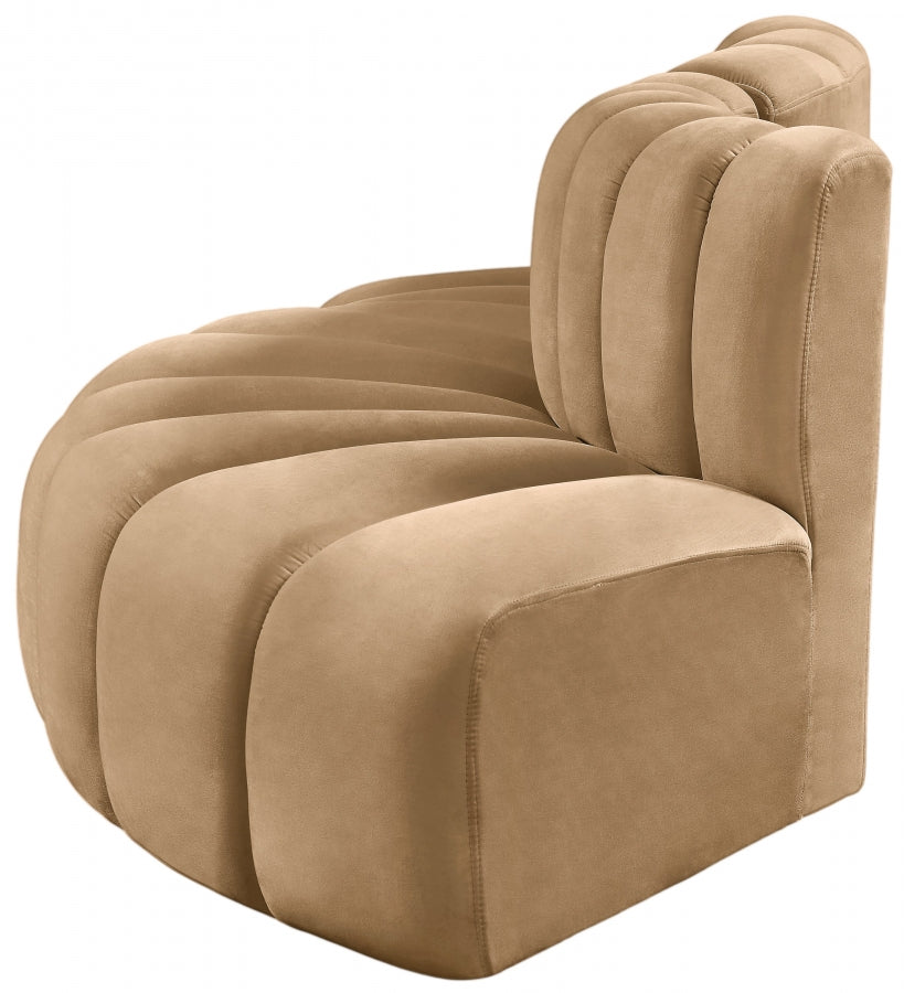 Arc 77" Velvet Upholstered 3pc. Modular Sectional