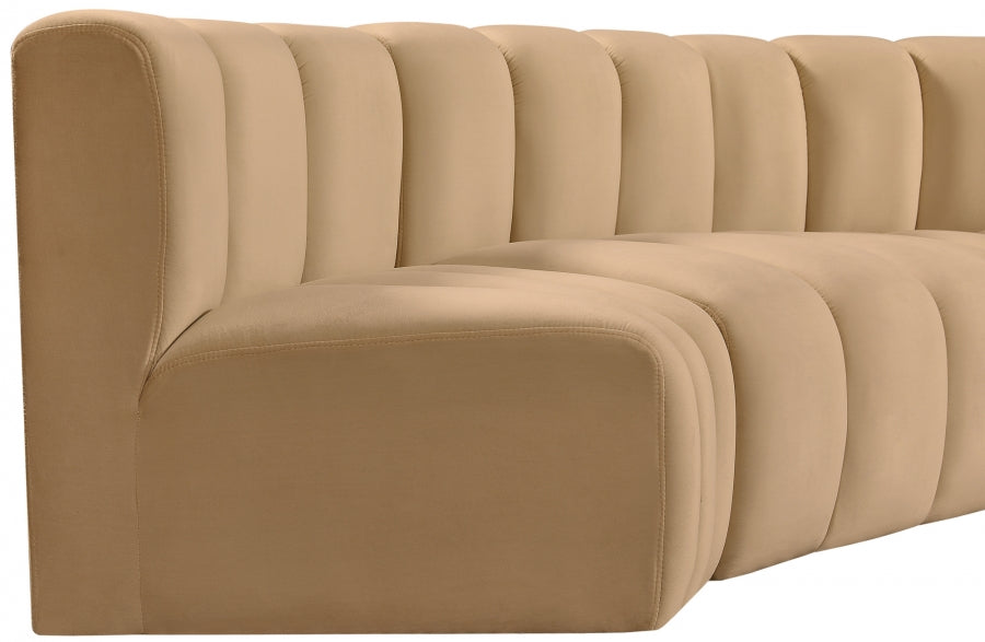 Arc 145" Velvet Upholstered 6pc. Modular Sectional