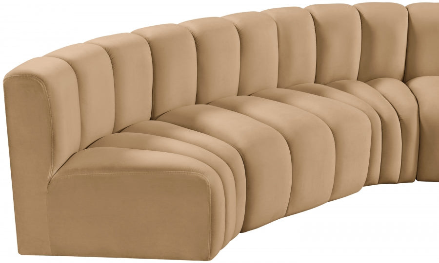 Arc 145" Velvet Upholstered 6pc. Modular Sectional