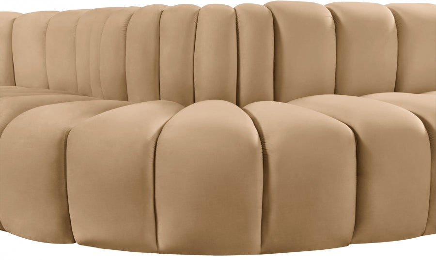 Arc 145" Velvet Upholstered 6pc. Modular Sectional