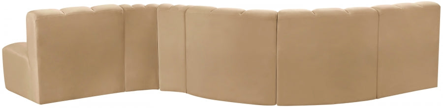 Arc 145" Velvet Upholstered 6pc. Modular Sectional