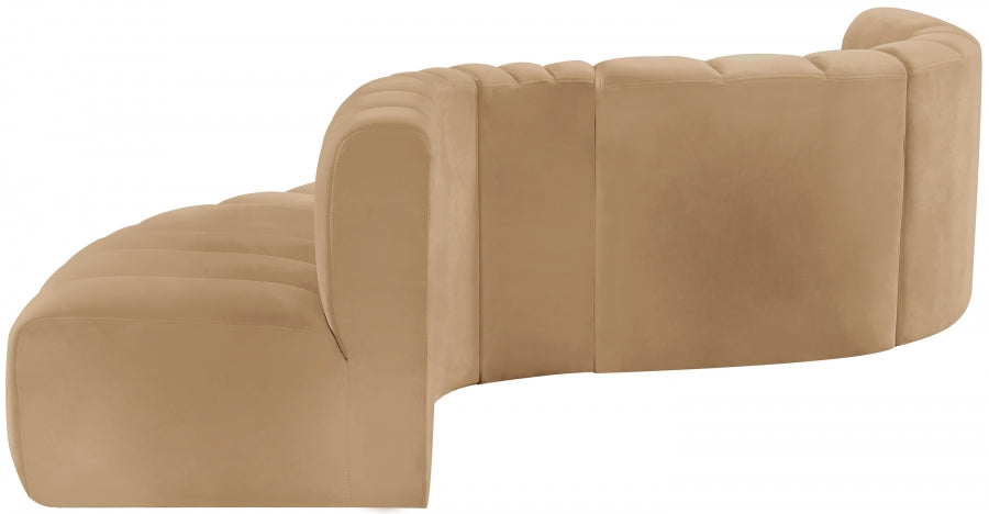 Arc 145" Velvet Upholstered 6pc. Modular Sectional