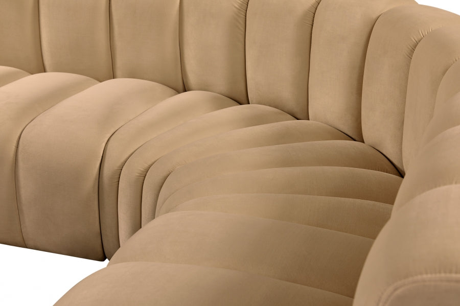 Arc 145" Velvet Upholstered 6pc. Modular Sectional