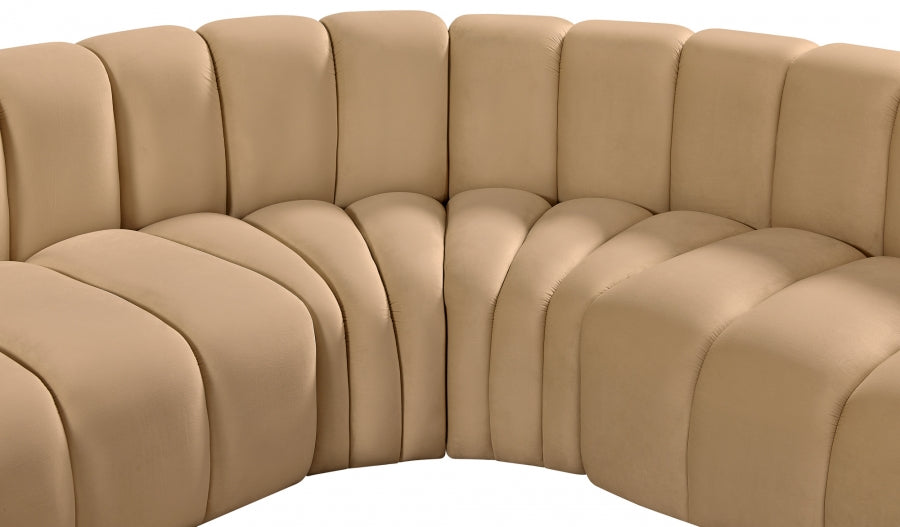 Arc 145" Velvet Upholstered 6pc. Modular Sectional