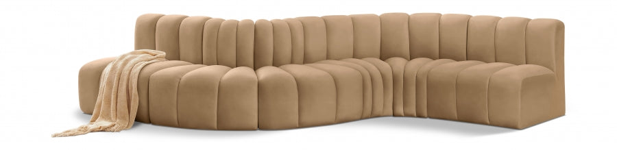 Arc 145" Velvet Upholstered 6pc. Modular Sectional