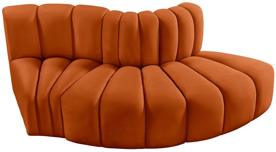 Arc 77" Velvet Upholstered 3pc. Modular Sectional