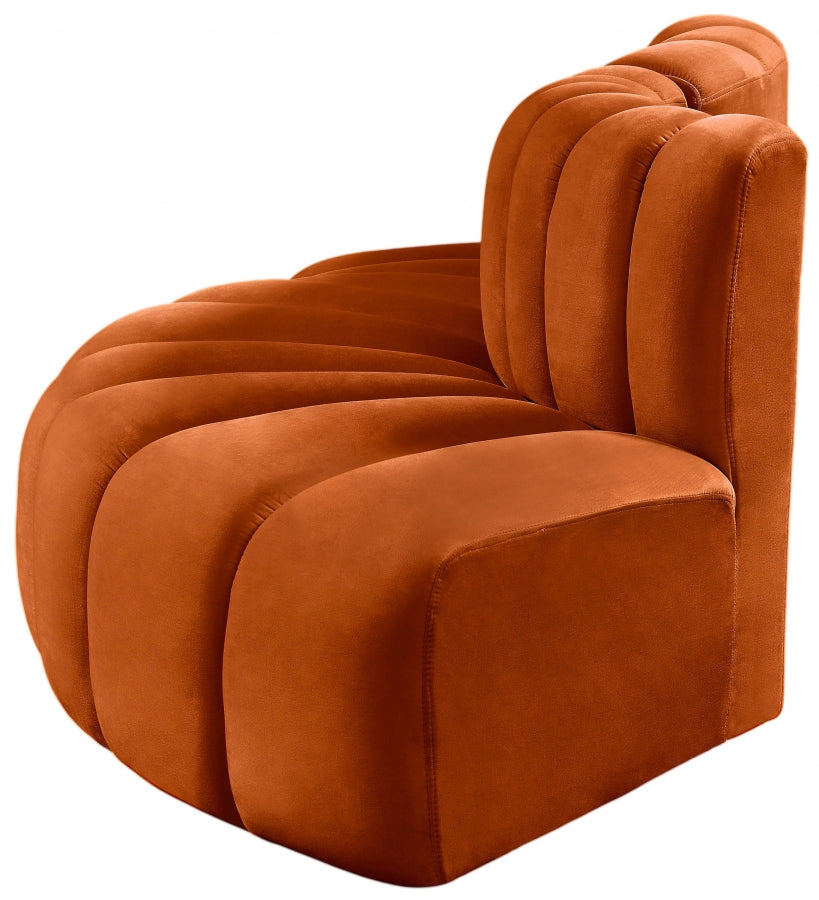 Arc 77" Velvet Upholstered 3pc. Modular Sectional