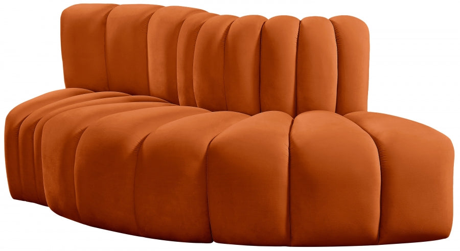 Arc 77" Velvet Upholstered 3pc. Modular Sectional