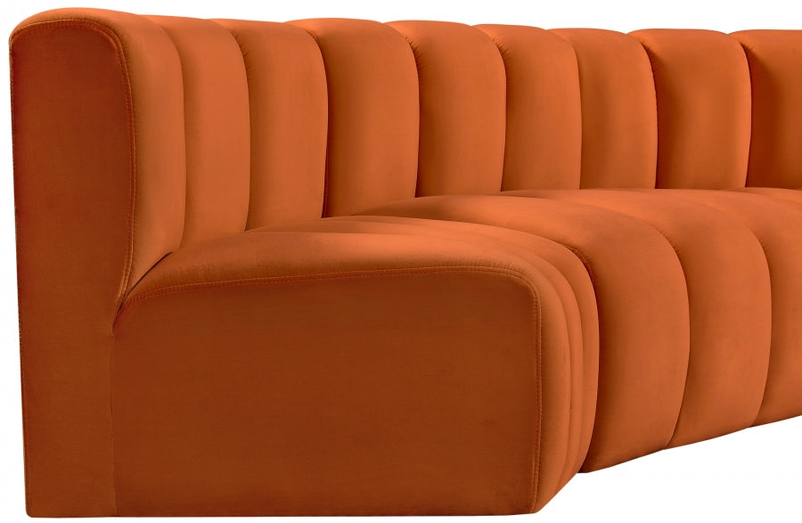 Arc 145" Velvet Upholstered 6pc. Modular Sectional