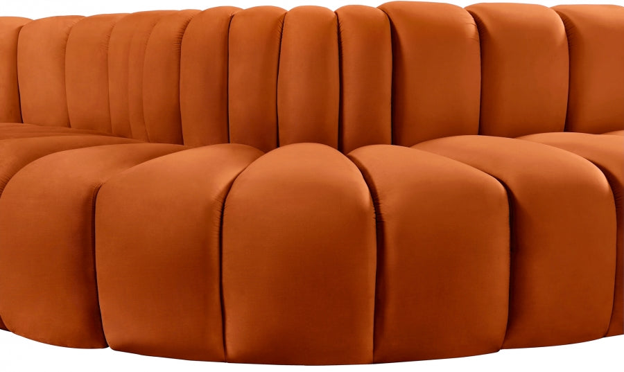 Arc 145" Velvet Upholstered 6pc. Modular Sectional