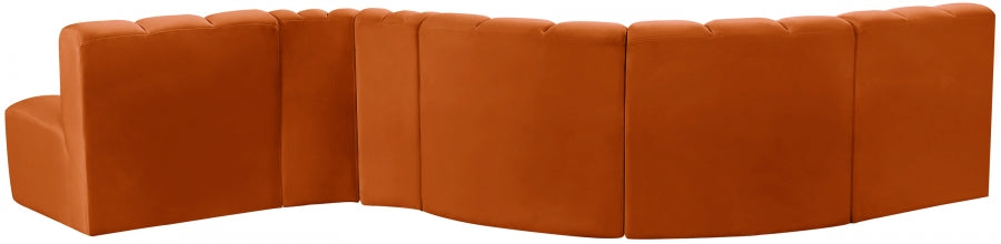 Arc 145" Velvet Upholstered 6pc. Modular Sectional