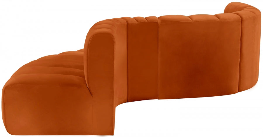 Arc 145" Velvet Upholstered 6pc. Modular Sectional