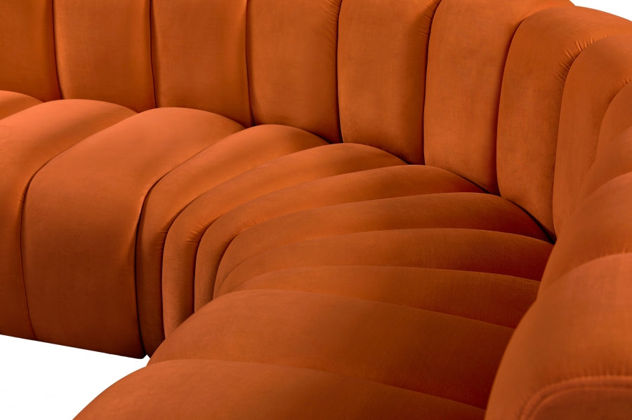 Arc 145" Velvet Upholstered 6pc. Modular Sectional