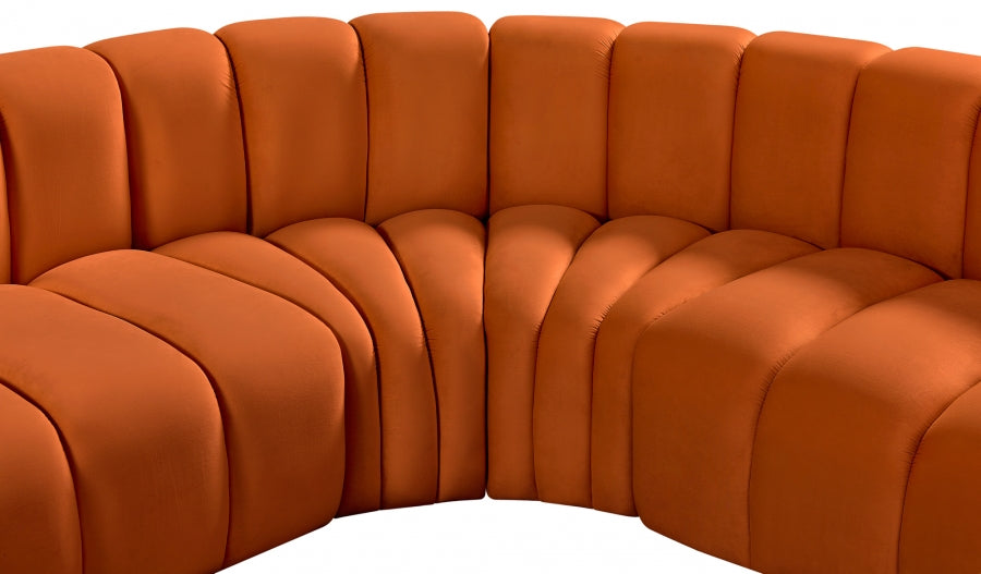 Arc 145" Velvet Upholstered 6pc. Modular Sectional