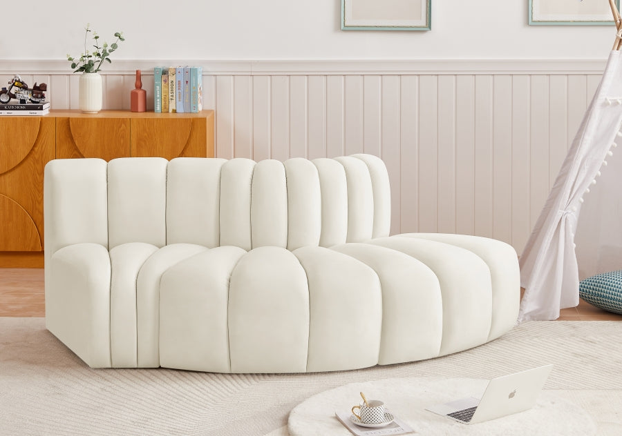 Arc 77" Velvet Upholstered 3pc. Modular Sectional