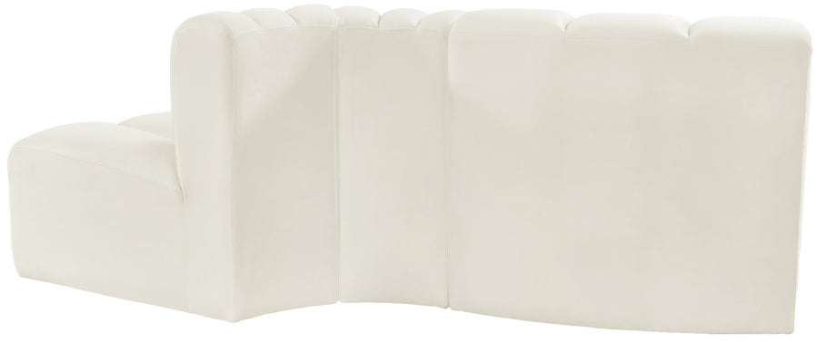 Arc 77" Velvet Upholstered 3pc. Modular Sectional