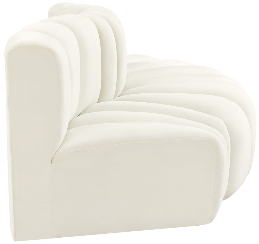 Arc 77" Velvet Upholstered 3pc. Modular Sectional