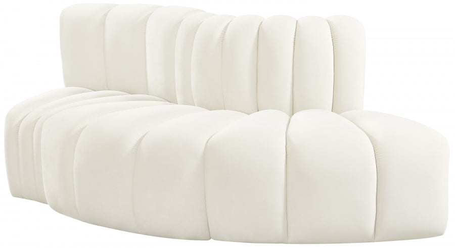 Arc 77" Velvet Upholstered 3pc. Modular Sectional