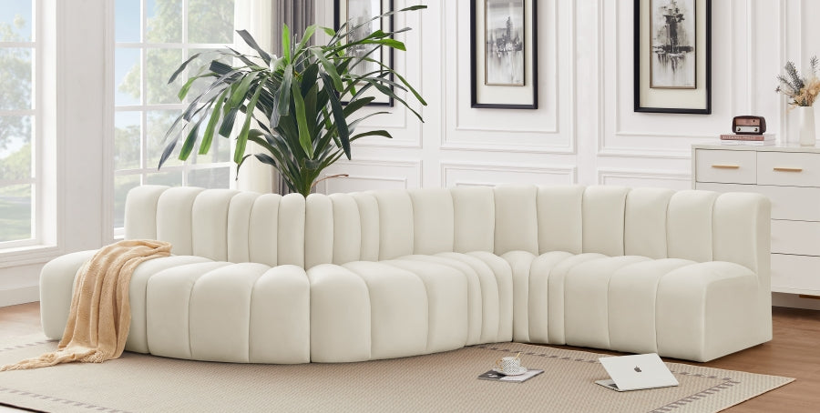 Arc 145" Velvet Upholstered 6pc. Modular Sectional