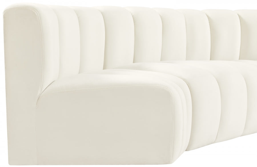Arc 145" Velvet Upholstered 6pc. Modular Sectional