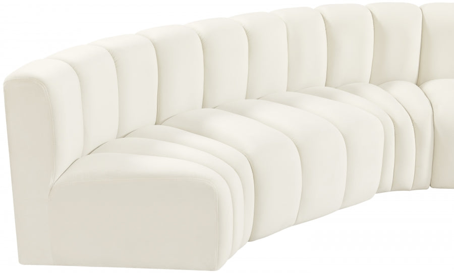 Arc 145" Velvet Upholstered 6pc. Modular Sectional