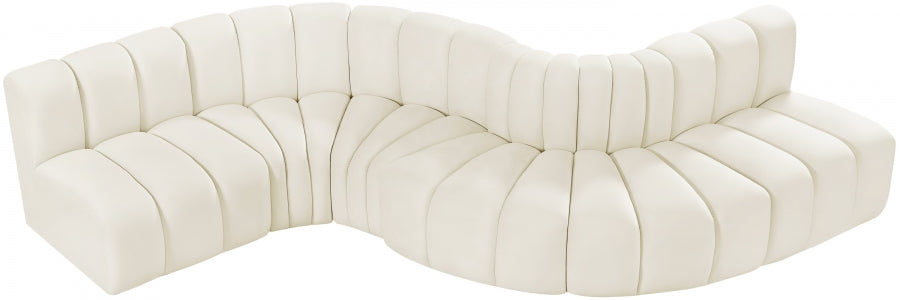 Arc 145" Velvet Upholstered 6pc. Modular Sectional