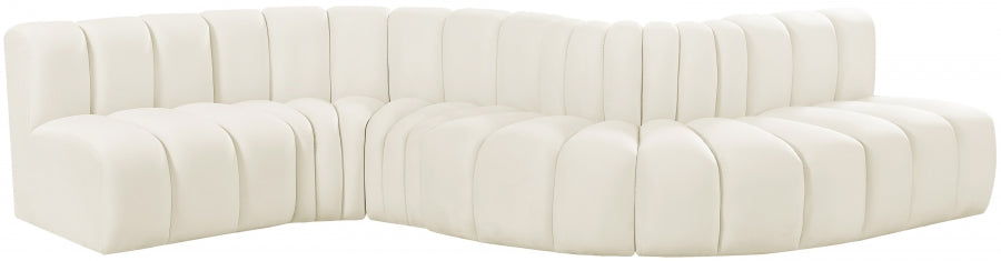 Arc 145" Velvet Upholstered 6pc. Modular Sectional