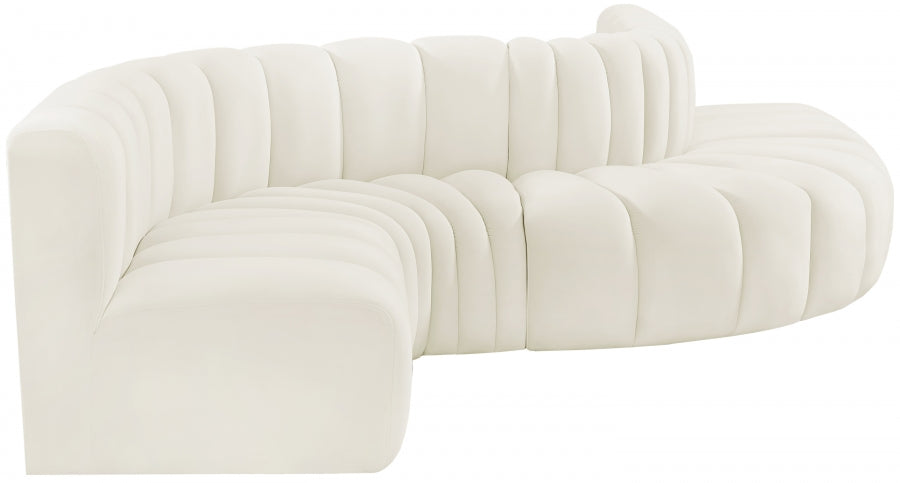 Arc 145" Velvet Upholstered 6pc. Modular Sectional