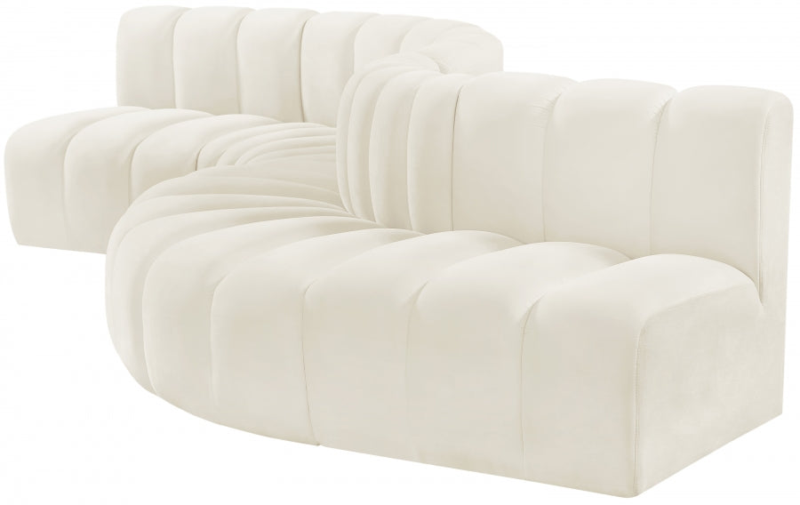 Arc 145" Velvet Upholstered 6pc. Modular Sectional
