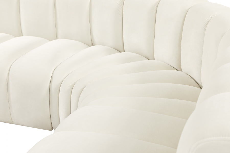 Arc 145" Velvet Upholstered 6pc. Modular Sectional