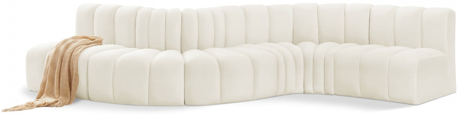 Arc 145" Velvet Upholstered 6pc. Modular Sectional