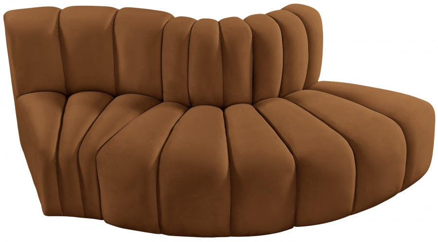 Arc 77" Velvet Upholstered 3pc. Modular Sectional