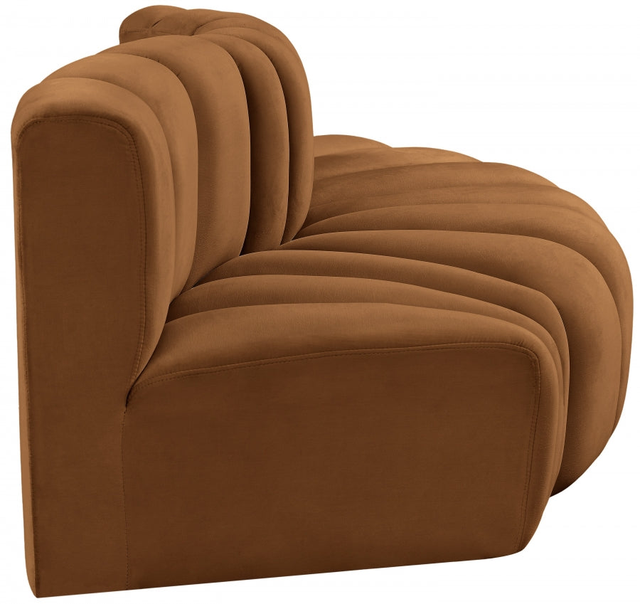 Arc 77" Velvet Upholstered 3pc. Modular Sectional