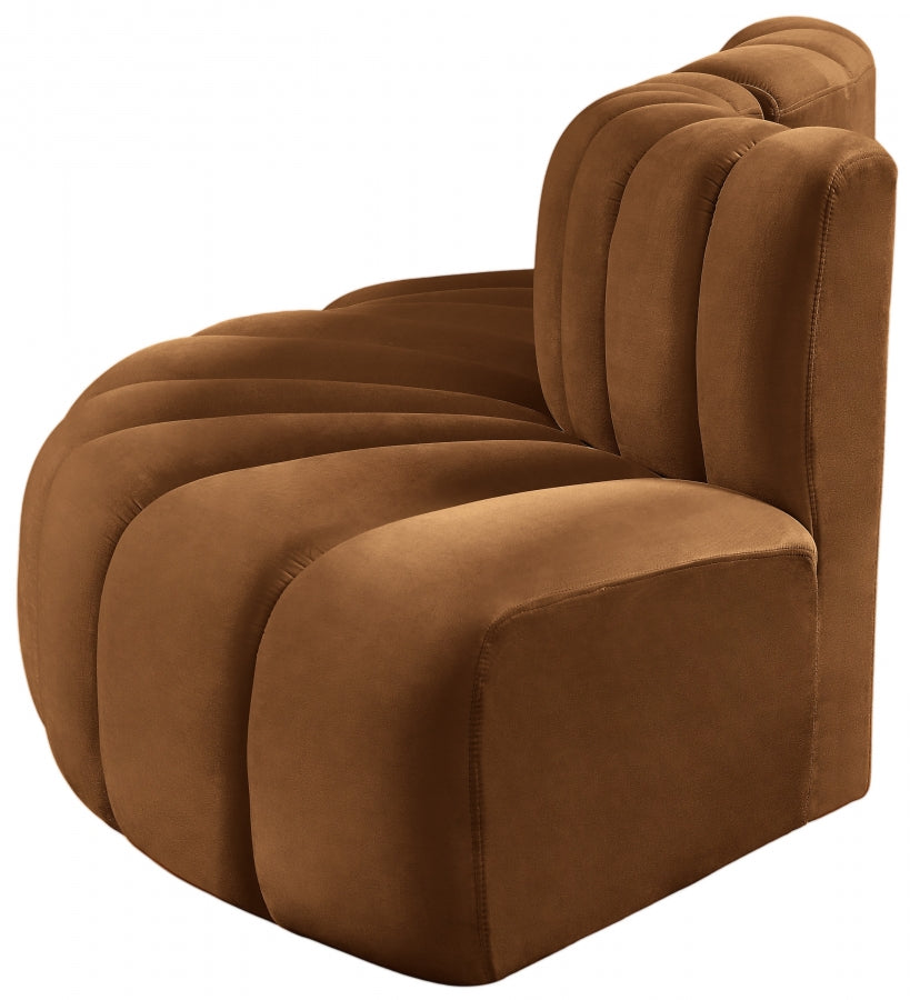 Arc 77" Velvet Upholstered 3pc. Modular Sectional