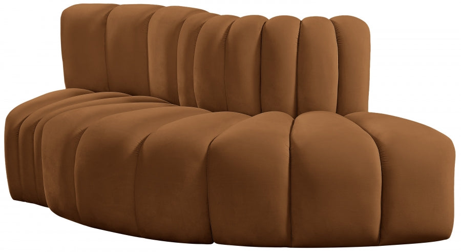 Arc 77" Velvet Upholstered 3pc. Modular Sectional