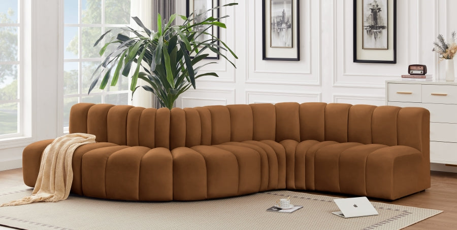 Arc 145" Velvet Upholstered 6pc. Modular Sectional