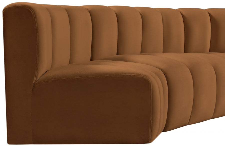 Arc 145" Velvet Upholstered 6pc. Modular Sectional
