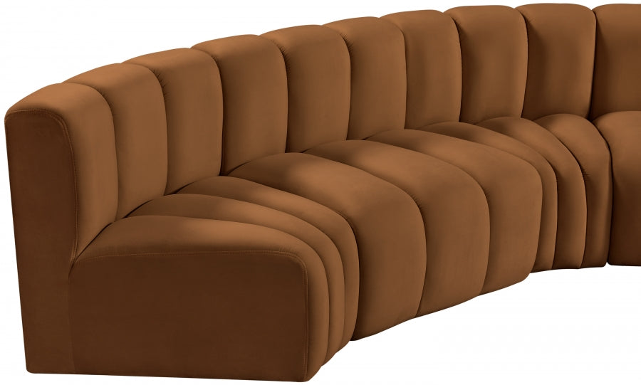 Arc 145" Velvet Upholstered 6pc. Modular Sectional