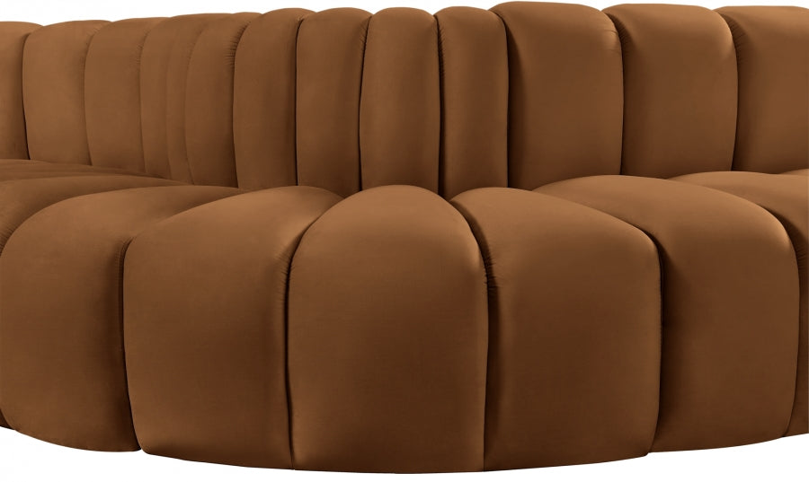 Arc 145" Velvet Upholstered 6pc. Modular Sectional