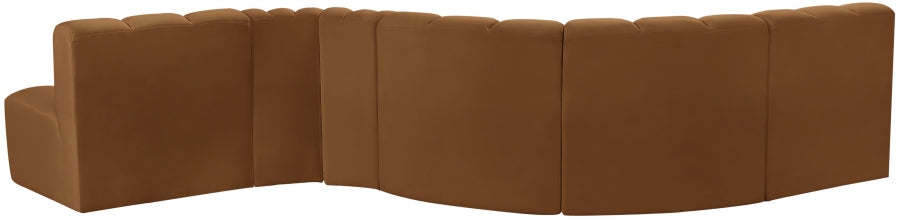 Arc 145" Velvet Upholstered 6pc. Modular Sectional