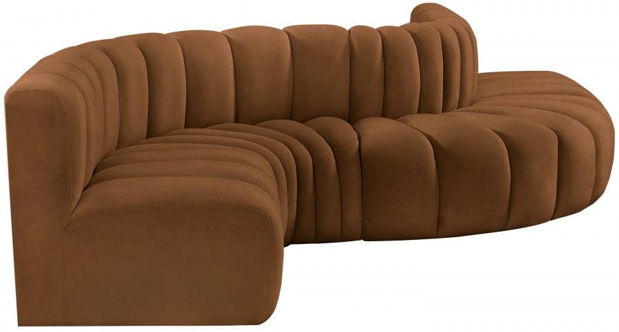 Arc 145" Velvet Upholstered 6pc. Modular Sectional