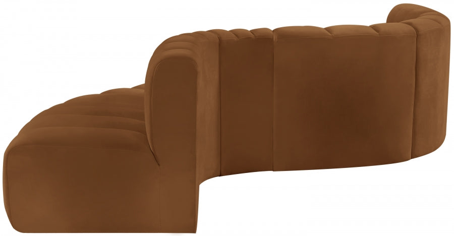 Arc 145" Velvet Upholstered 6pc. Modular Sectional