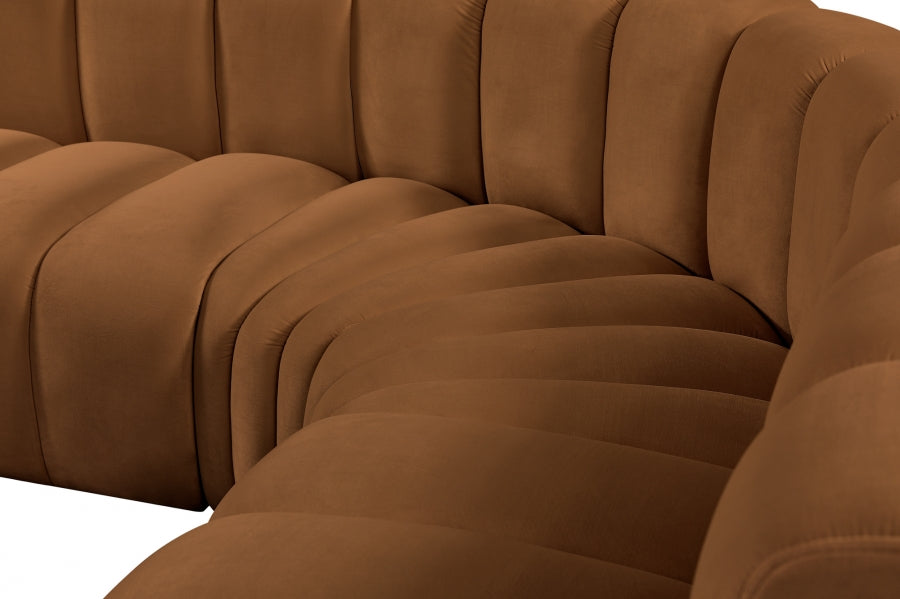 Arc 145" Velvet Upholstered 6pc. Modular Sectional
