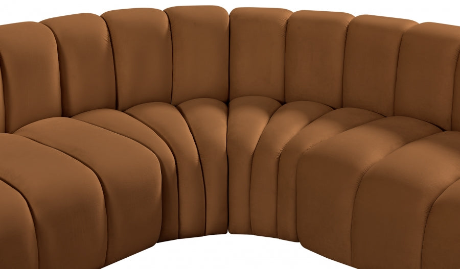 Arc 145" Velvet Upholstered 6pc. Modular Sectional