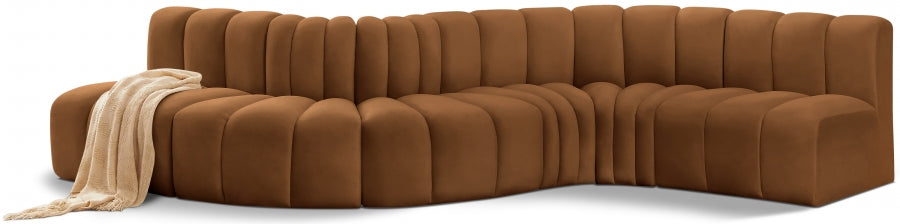 Arc 145" Velvet Upholstered 6pc. Modular Sectional