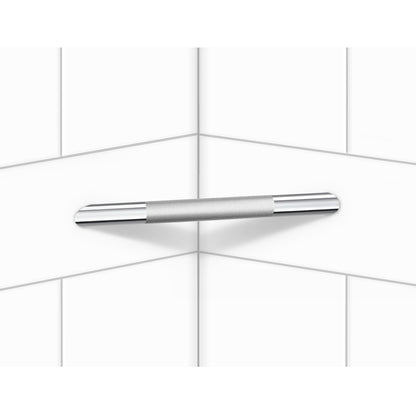 LIVING - Footrest, corner, Chromed stainless steel, Length 293 mm