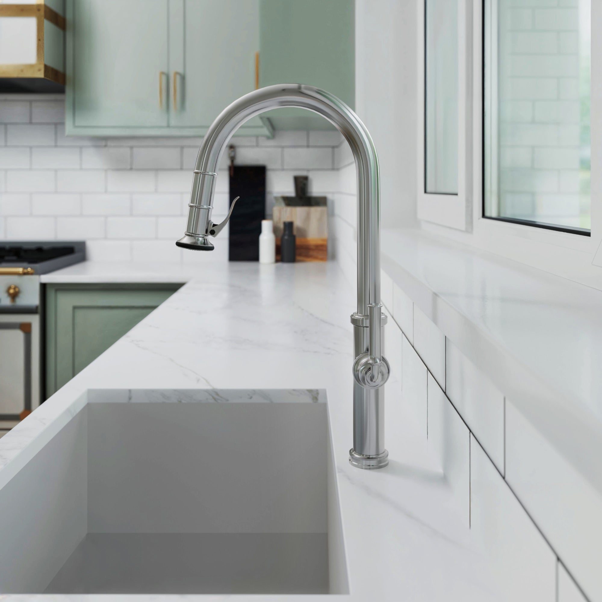 Newport Brass Taft - Kitchen Pull-Down Kitchen Faucet - Trigger Spray