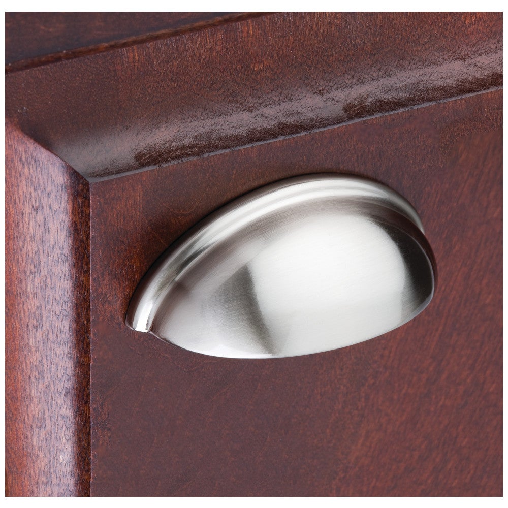 Hardware Resources 3" Center-to-Center Satin Nickel Florence Cabinet Cup Pull